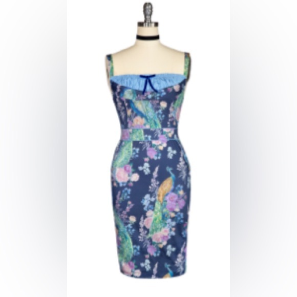 Kitten D’Amour Dresses & Skirts - RARE Kitten D’Amour Peacocks & Palaces Wiggle Dress